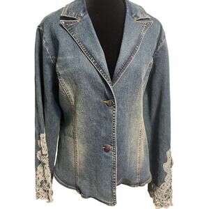 Fresh Fx Vintage Bohemian Denim Jacket L